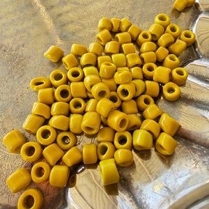 Vintage Mustard Yellow Crow Beads